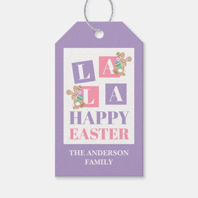 La La Easter Bunny Gift Tags (Front)