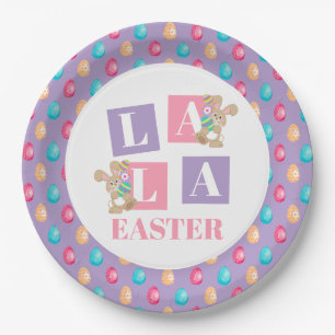 La La Easter Bunny Party Paper Plate