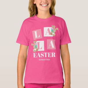 La La Easter Cute Bunny Pink Girls T-Shirt