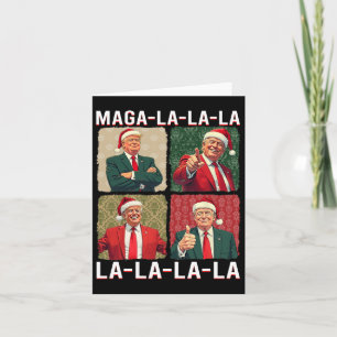 La La La Donald Trump Potus 47 Ugly Christmas 3  Card