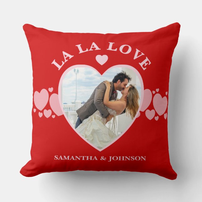La La Love Valentine’s Day Couple Photo Cushion (Front)
