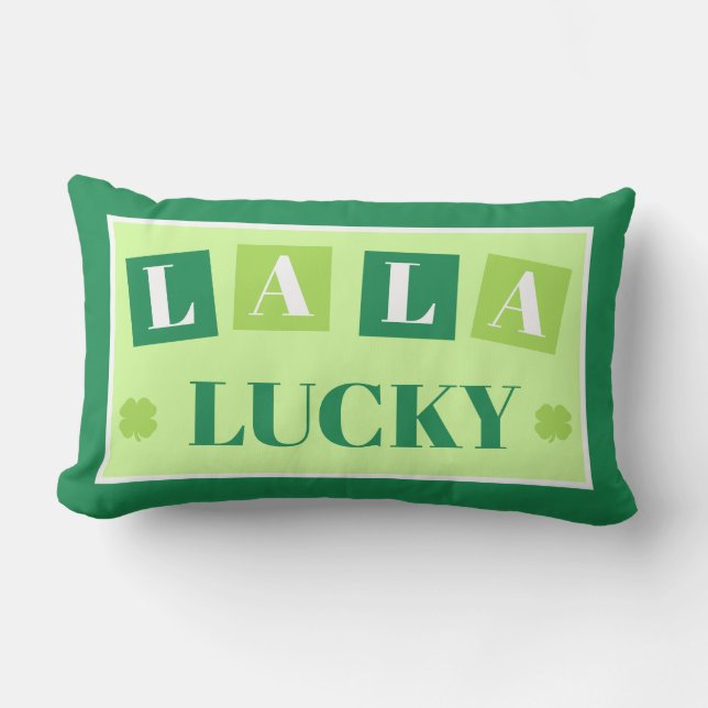 La La Lucky St. Patrick’s Day Lumbar Cushion (Front)