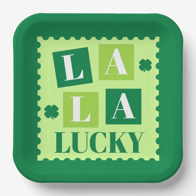 La La Lucky St. Patrick’s Day Paper Plate (Front)