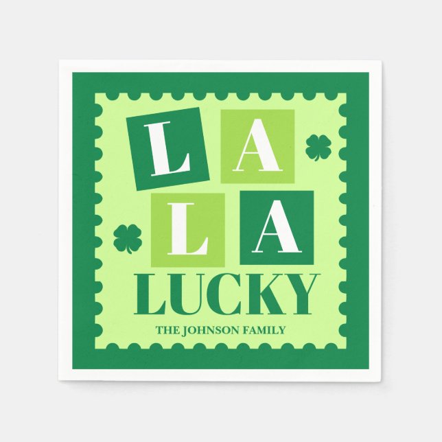 La La Lucky St. Patrick’s Day Party Napkin (Front)