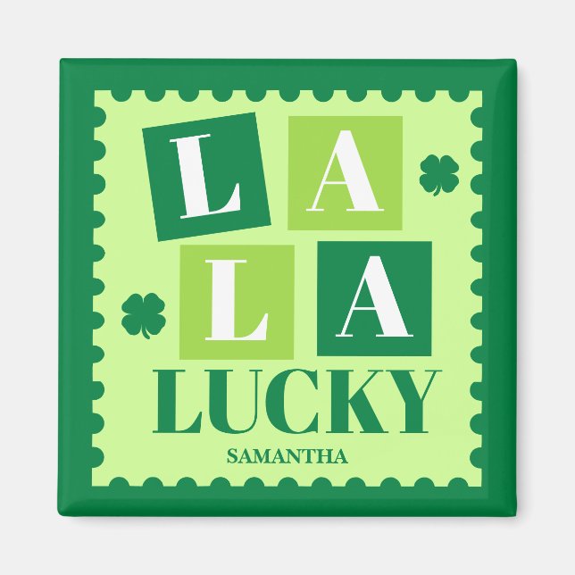 La La Lucky St. Patrick’s Day Personalized  Magnet (Front)