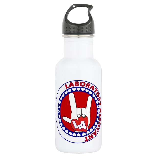 LA LABORATORY ASSISTANT LOGO LOVE 532 ML WATER BOTTLE (Front)