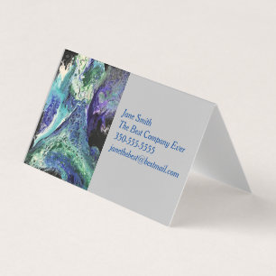 La Laguna #1 painting in blue, teal Business Card