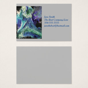 La Laguna #1 painting in blue, teal Business Card