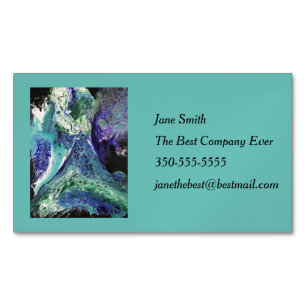 La Laguna #1 painting in blue, teal Business Card