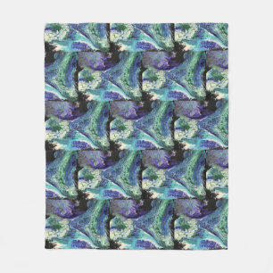 La Laguna #1 painting in blue, teal, profile card Fleece Blanket