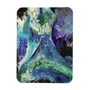 La Laguna #1 painting in blue, teal, white Magnet