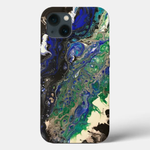 La Laguna painting black blue teal white  iPhone 13 Case