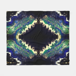 La Laguna painting black blue teal white Fleece Blanket