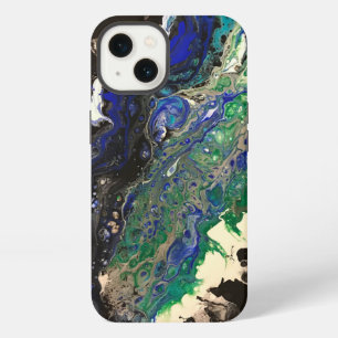 La Laguna painting black blue teal white iPhone 13 Case