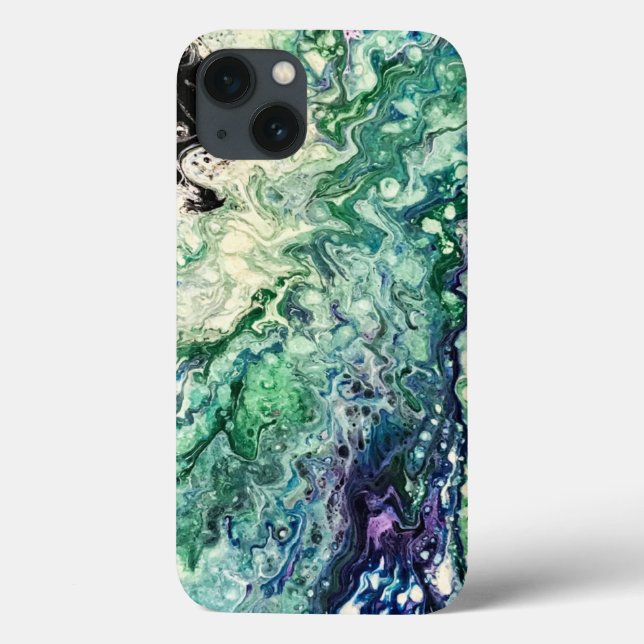 La Laguna painting blue teal white black  Case-Mate iPhone Case (Back)