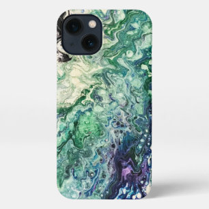 La Laguna painting blue teal white black iPhone 13 Case