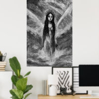 La Luna Dark Angel Fairy Woman Goth Fantasy Art
