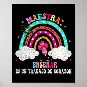 La Maestra Bilingual Spanish Teacher For Women Und Poster