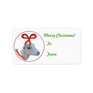 La Mancha Goat Christmas Gift Tag Sticker