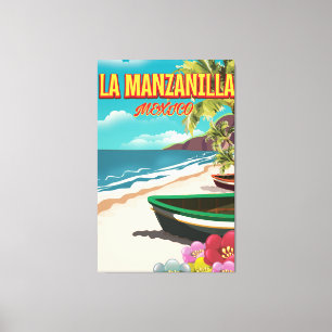 La Manzanilla Mexico travel poster Canvas Print
