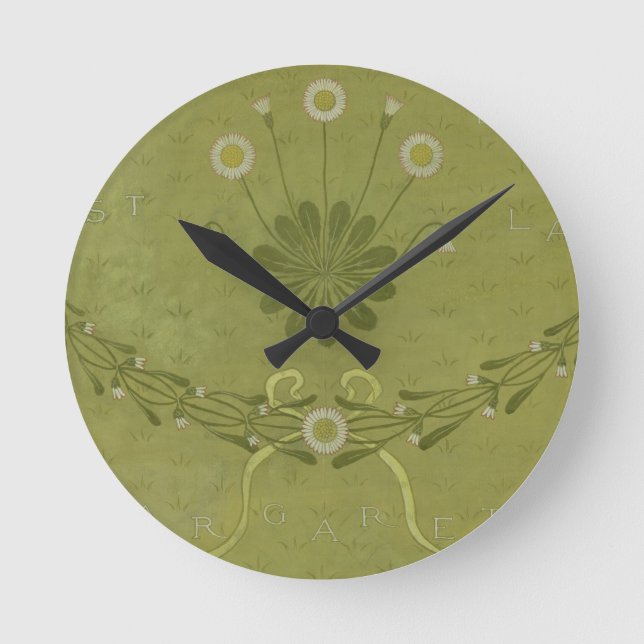 'La Margarete' wallpaper design, printed by Jeffre Round Clock (Front)
