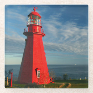 La Martre Lighthouse Matane On The Gaspe Glass Coaster