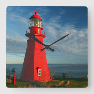 La Martre Lighthouse   Matane On The Gaspe Square Wall Clock