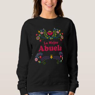 La Mejor Abuela Cute Spanish Grandma Hispanic Moth Sweatshirt