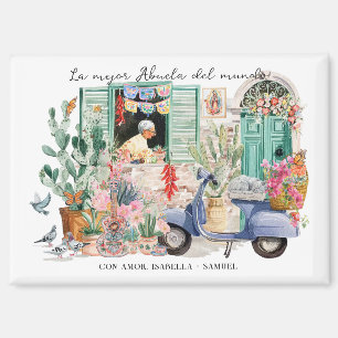La Mejor Abuela del Mundo   Personalized Magnet