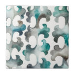 La Mer Tile<br><div class="desc">La Mer VIII by Chariklia Zarris. Watercolor pattern creating unique repeating shapes against a white background.</div>