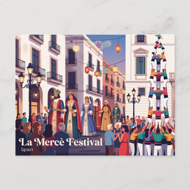 La Mercè Festival Barcelona Spain Postcard (Front)