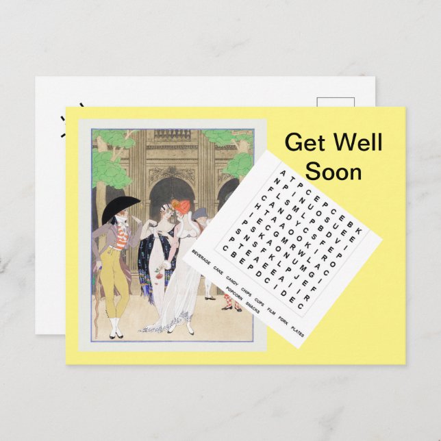 La Merveilleuse au Palais Royal (1921) by Barbier Postcard (Front/Back)