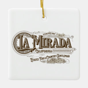 La Mirada Vintage Sanborn Style Ceramic Ornament