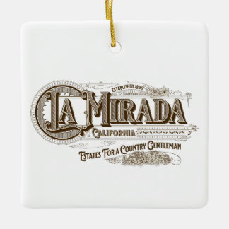 La Mirada Vintage Sanborn Style Ceramic Ornament