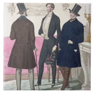 La Mode: Advertisement for 19th Century Men's Fash Tile