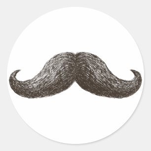 La Moustache (Light) Classic Round Sticker