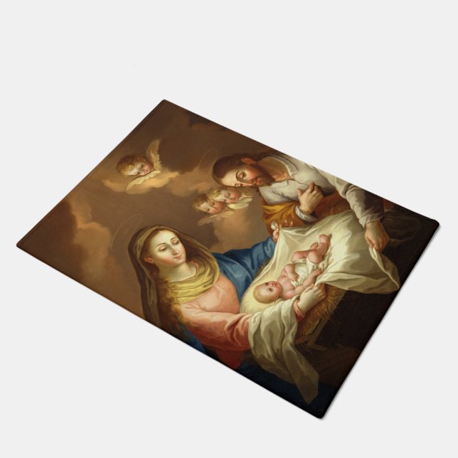 "La Natividad" art door mat (Angled)