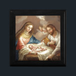La Natividad Gift Box<br><div class="desc">La Natividad of "The Nativity" by Jose Campeche painted in 1799. The artwork depicts Joseph and Mary looking down on baby Jesus.  There are three cherubs floating in the background watching the Christ Child.  Jose Campeche was a well-known Puerto Rican artist in the Rococo style.</div>
