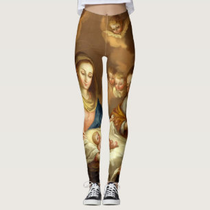 "La Natividad" religious art leggings