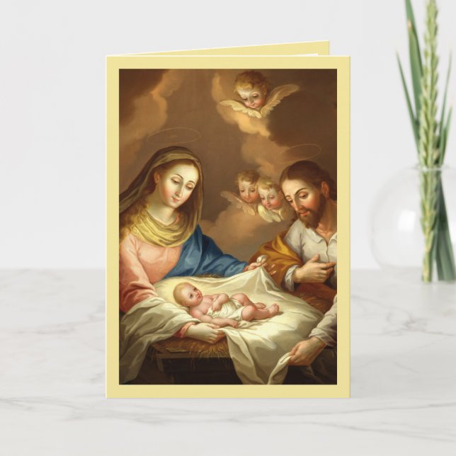 La Navidad Nativity Religious Spanish Christmas v4 Holiday Card (Front)