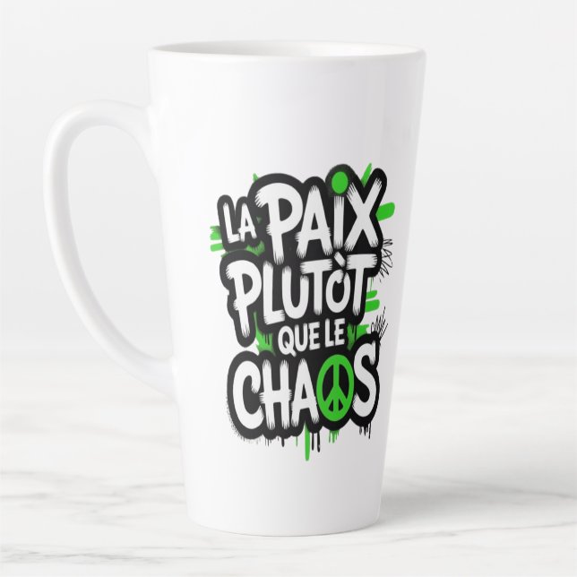 La paix est un choix latte mug (Left)