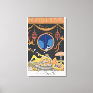 La Paresse, 1924 (pochoir print) Canvas Print