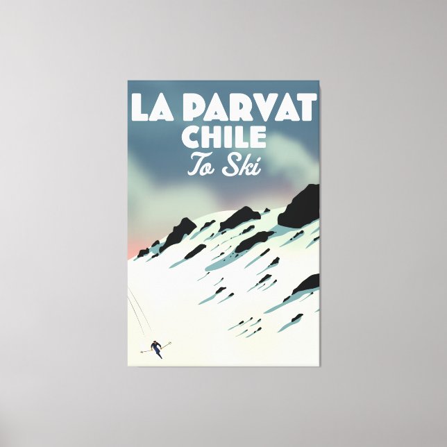 La Parvat Chile retro ski art. Canvas Print (Front)