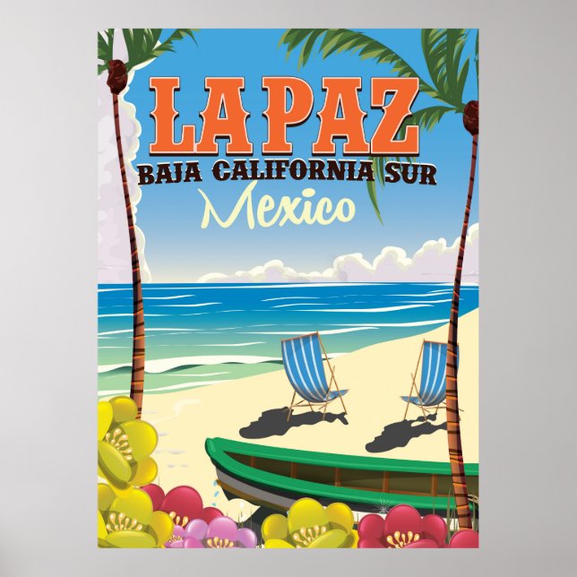 La Paz Baja California Sur Mexico travel poster (Front)