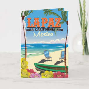 La Paz Baja California Sur Mexico travel poster Holiday Card