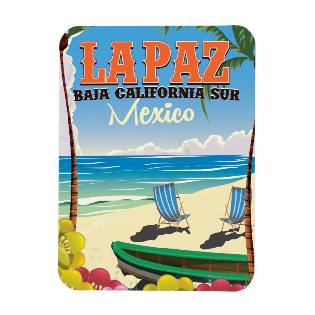 La Paz Baja California Sur Mexico travel poster Magnet (Vertical)