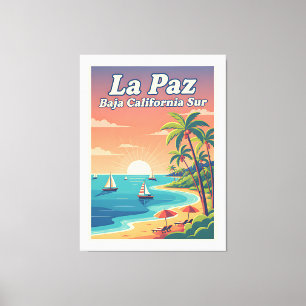 La Paz Baja California Sur Travel Poster  Canvas Print