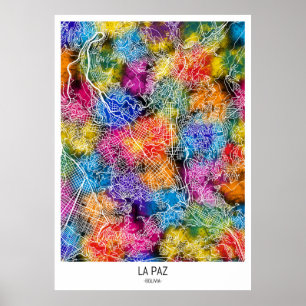 La Paz Bolivia City Map Poster