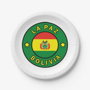 La Paz Bolivia Paper Plate
