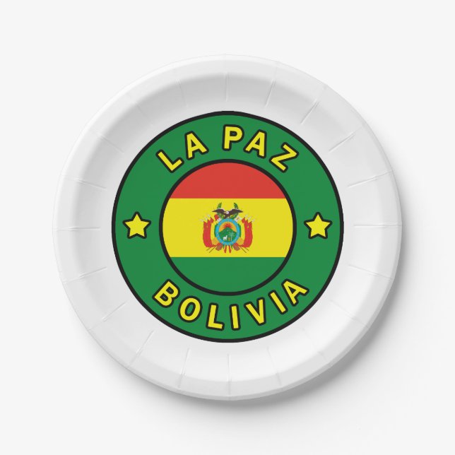La Paz Bolivia Paper Plate (Front)